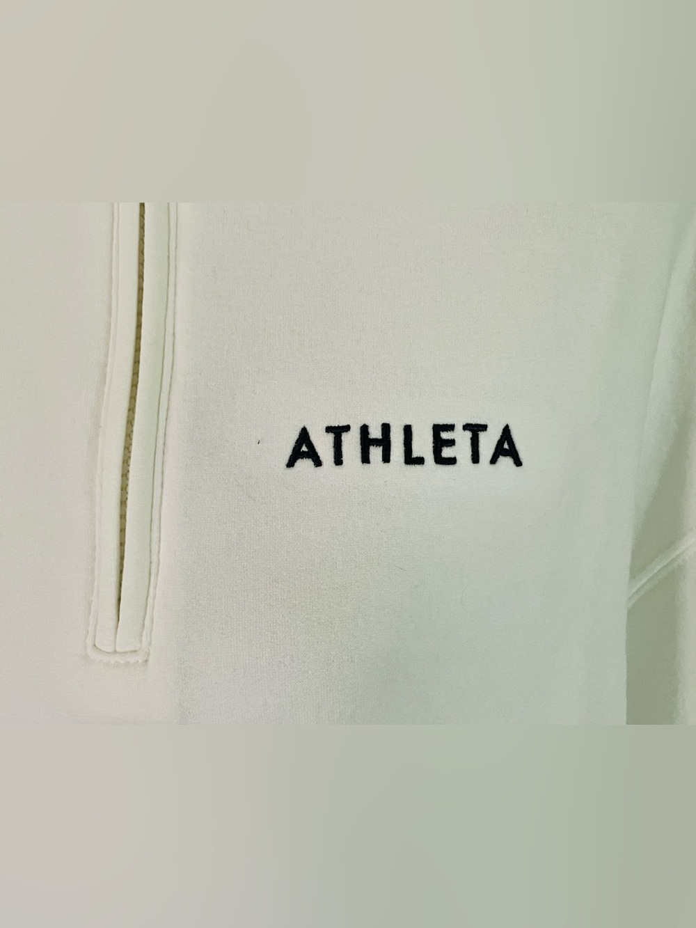 Athleta White "Find Your Movement" Quarter Zip Pullover Xs (Fits Like M-L) Nwot View 6